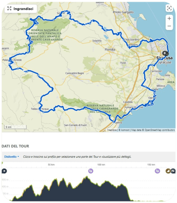 Percorso bike trail del barocco 2024